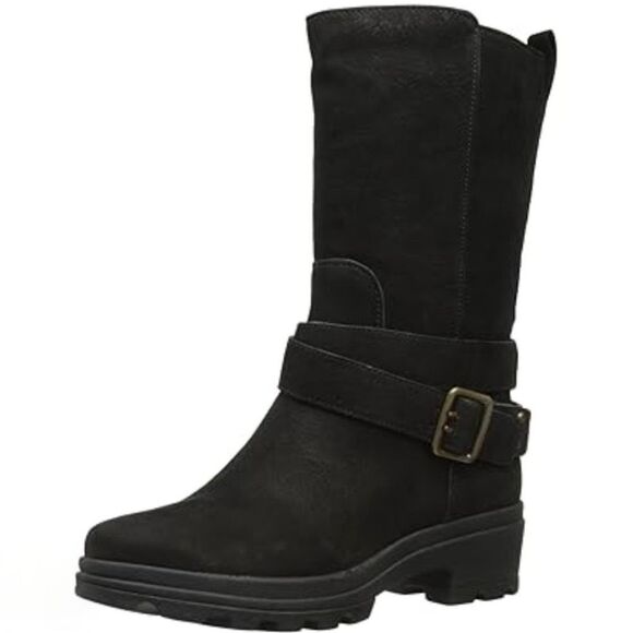 Rockport Black Suede Mid-Calf Buckle Strappy Boots Womens 7 - Picture 1 of 9